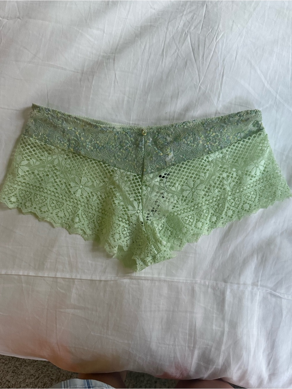 Empreinte Cassiopee Lace Boyshort Panty Nymphea Green Size S NWT Luxury Lingerie
